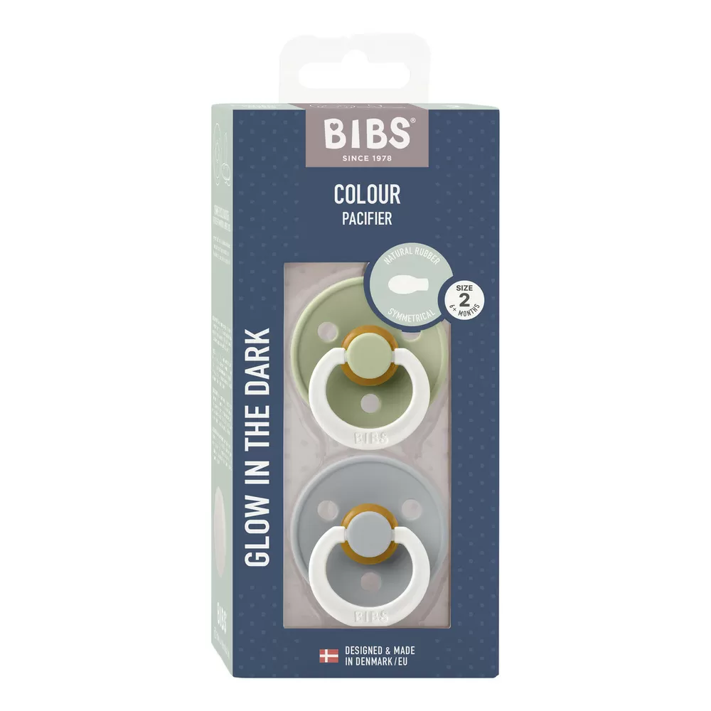 BIBS Colour Latex Symetrisk Sage GLOW/Cloud GLOW - Flere størrelser
