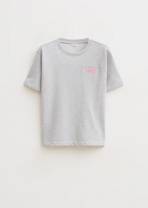 T-shirt met print los angeles grijs (GRS.LME)