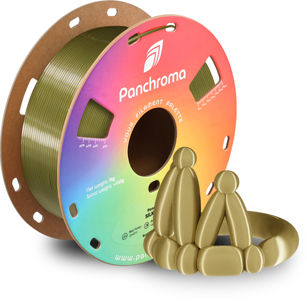 Polymaker  Panchroma™ PLA Silk Brass, 1,75 mm / 1000 g    Der Glanz der Eleganz in Brass