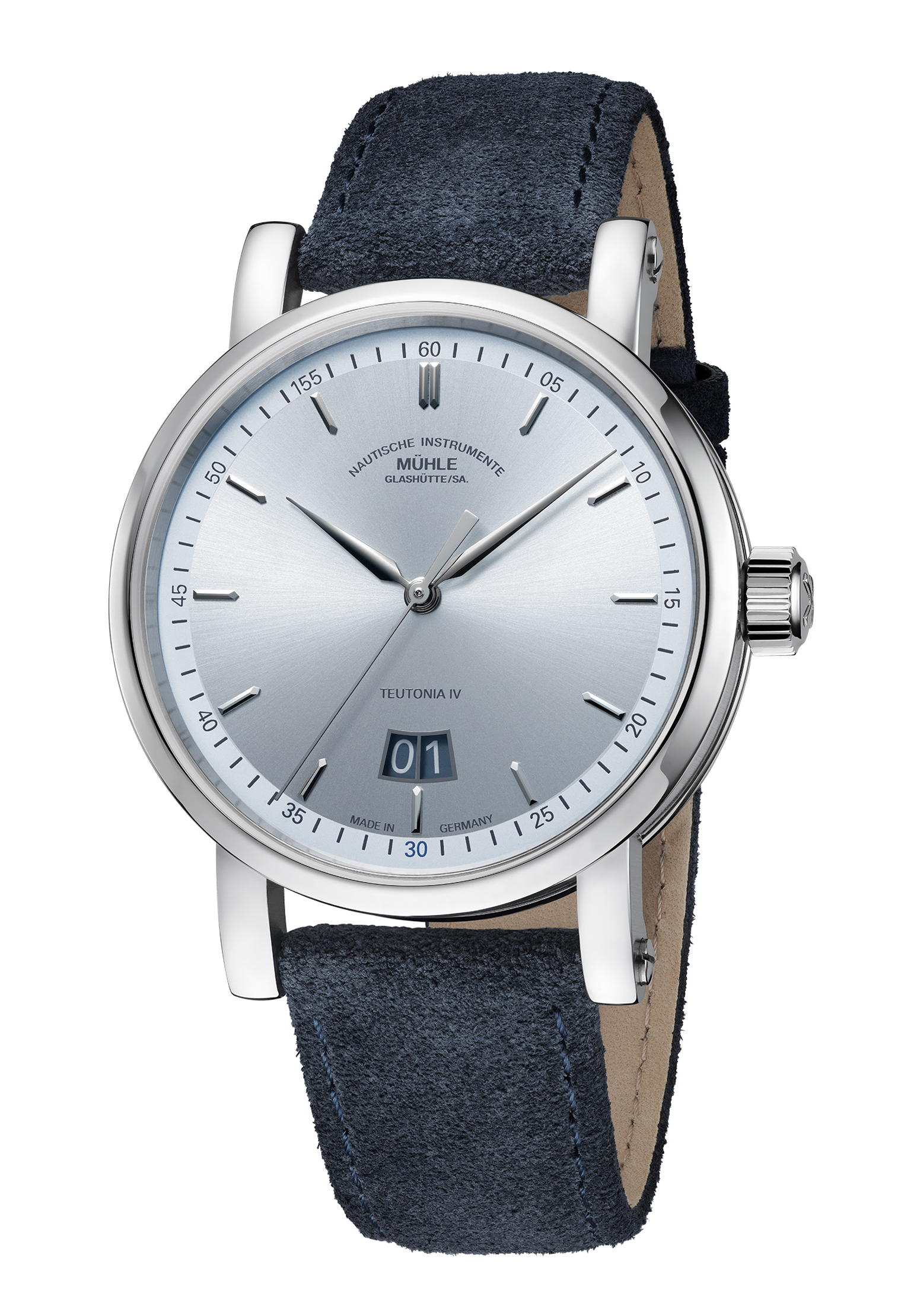 Mühle Glashütte Teutonia IV Großdatum Edition 1994 eisblau