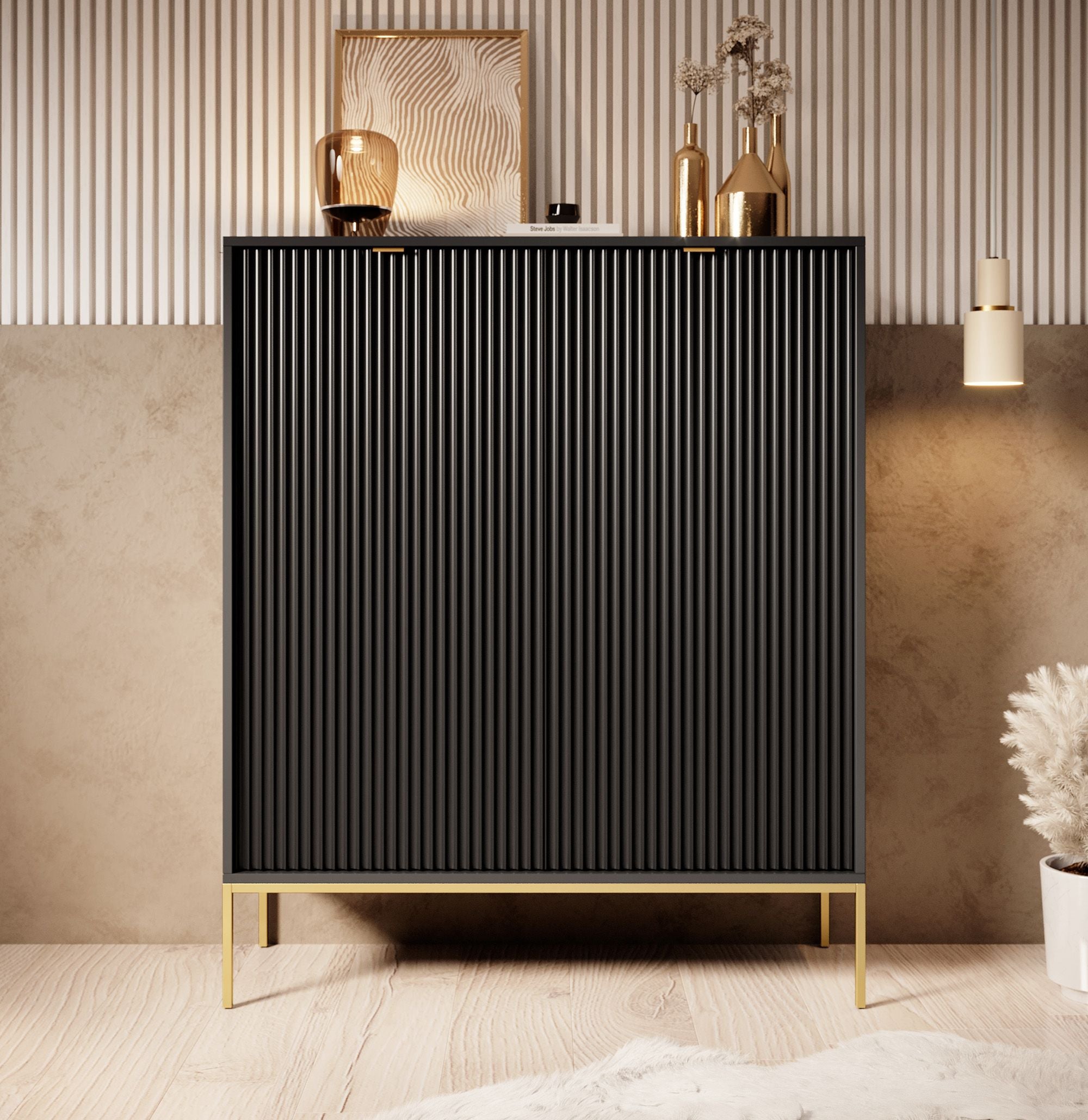 Navil 2 - Dressoir - Zwart - 104x39x125 cm