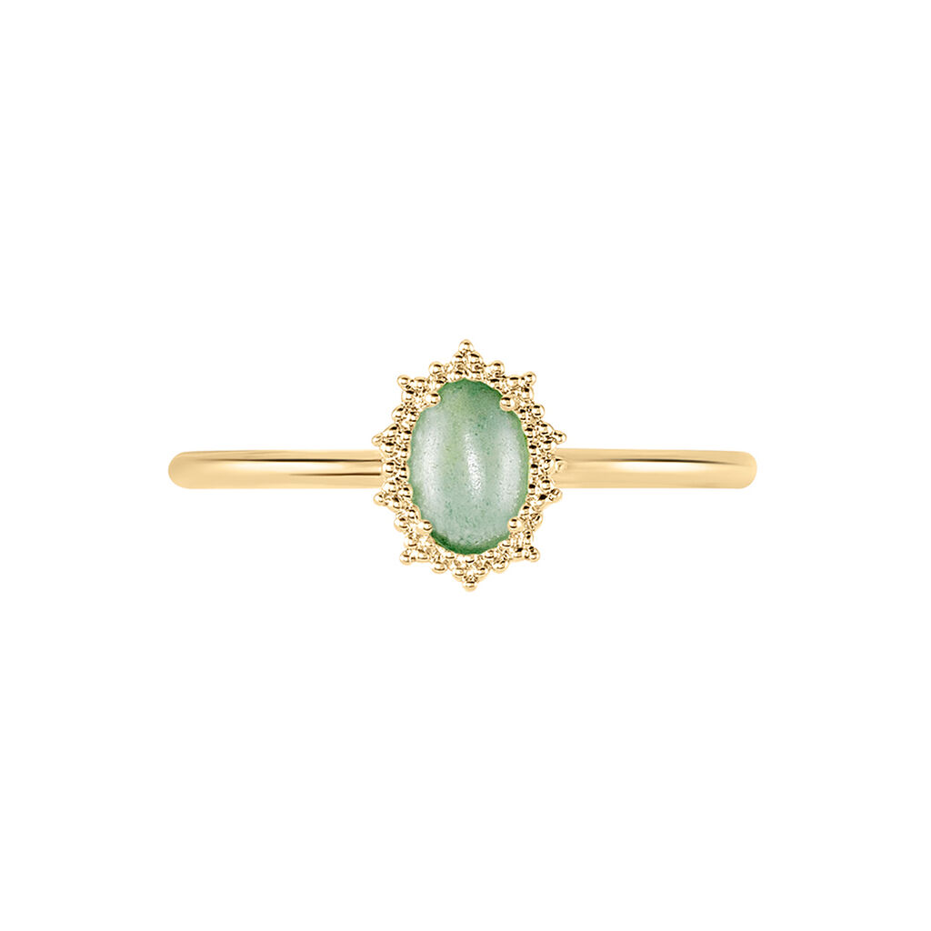 Bague Vintage Love Plaqué Or Jaune Aventurine