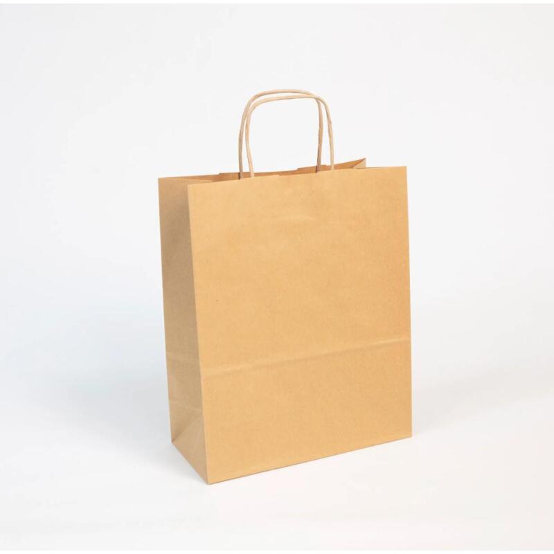 Paq.25 sacs kraft brun vergé, 22x10x27cm - Kraft