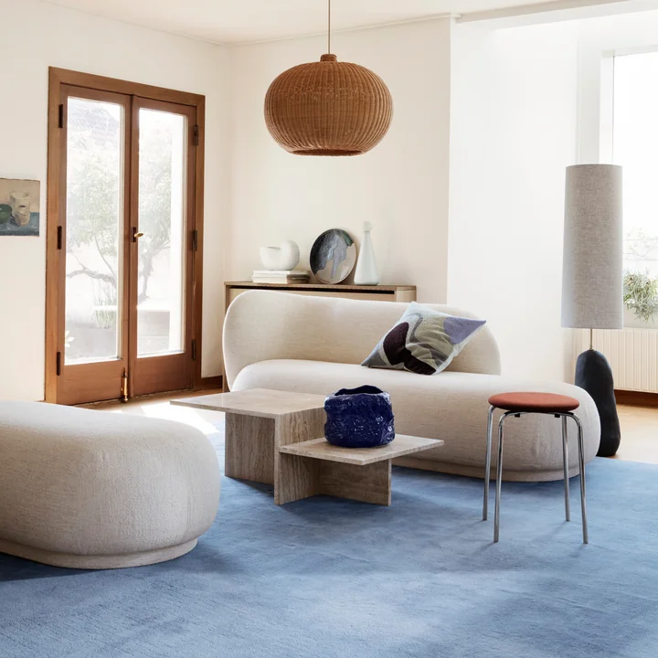 Ferm Living - Rico Chaiselounge, sand (Bouclé)