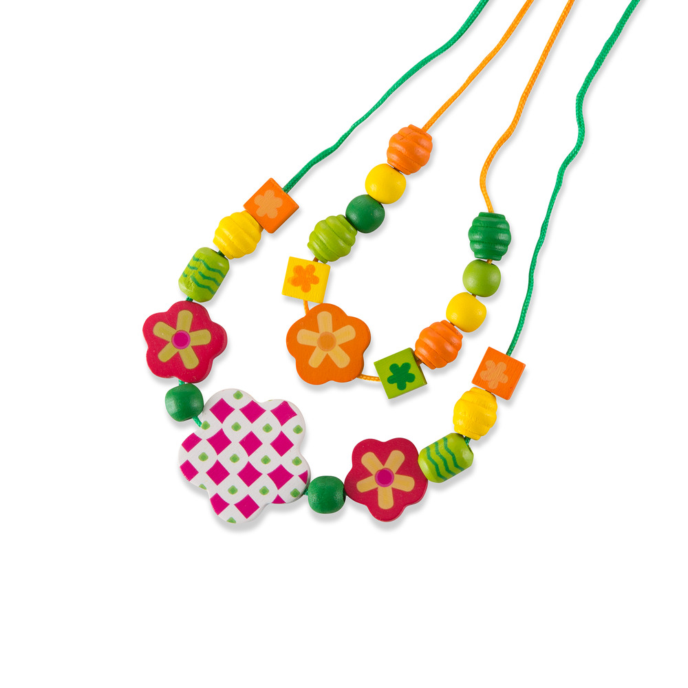 Ensemble de perles en bois flower power