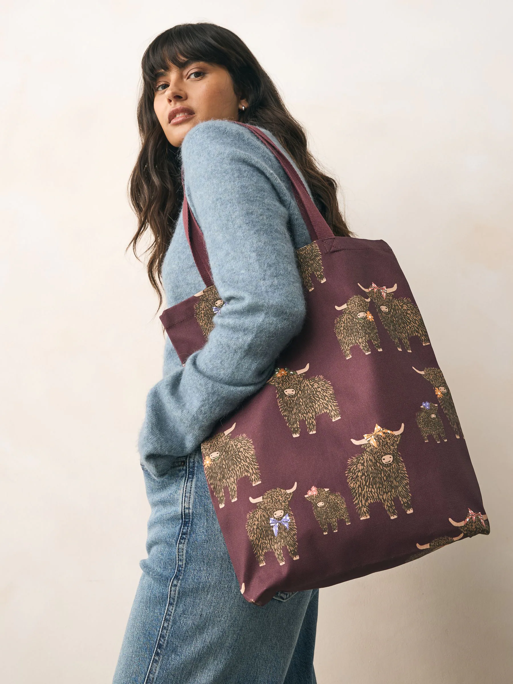 Burgundy Red Hamish - Initial Shopper 100% Cotton Bag