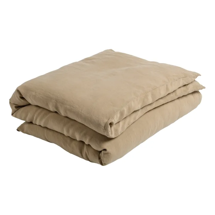 La cerise sur le gâteau Housse de couette Mona en chanvre | Beige