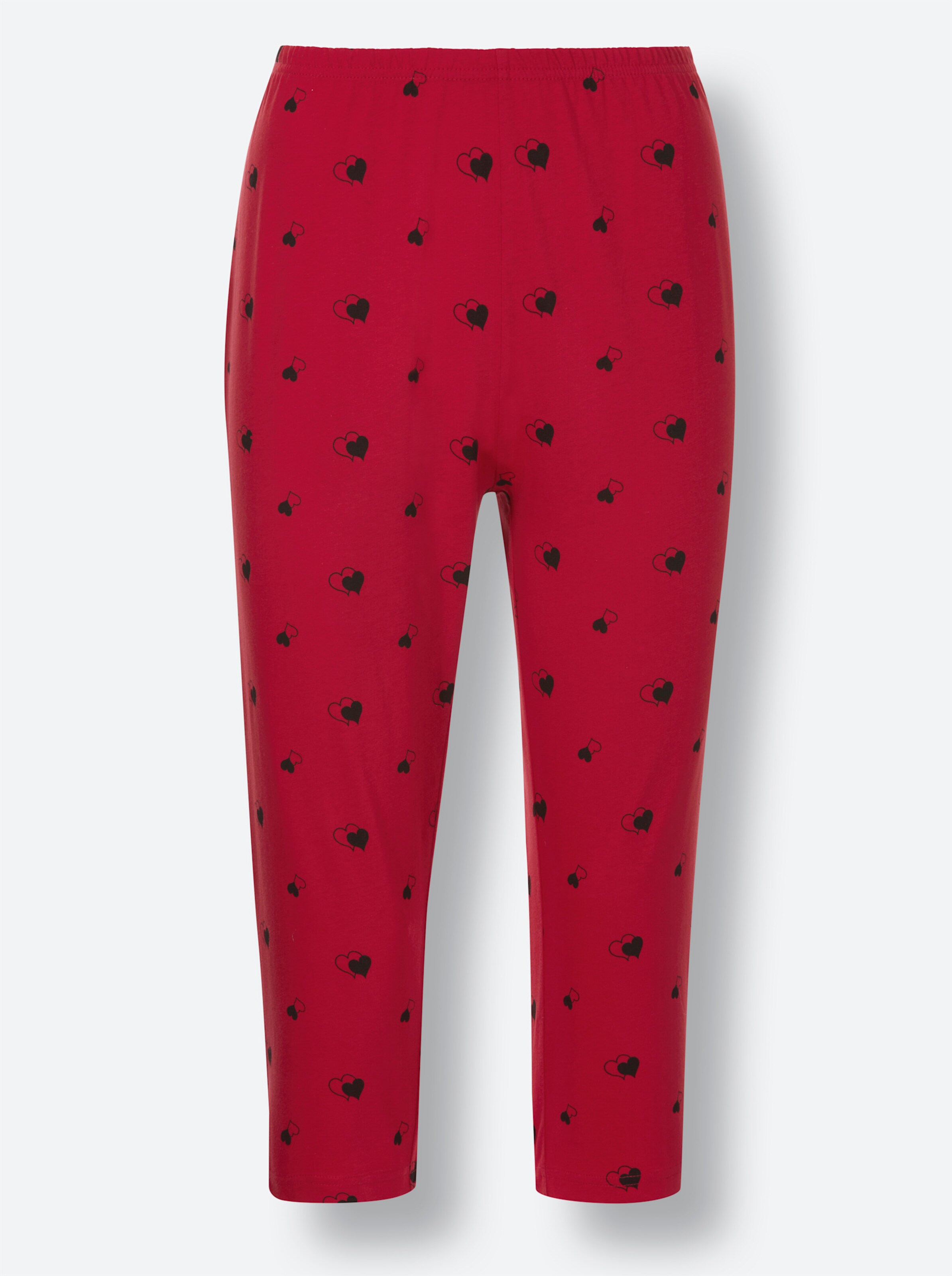 wäschepur Capri-Anzüge in rot + schwarz