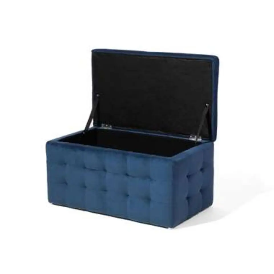 MICHIGAN - Ottomaan - Donkerblauw - Fluweel