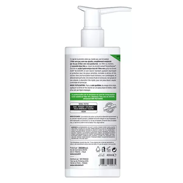 (aloevera)2 Zuccari Pure Creme Ultra Hidratante 400ml