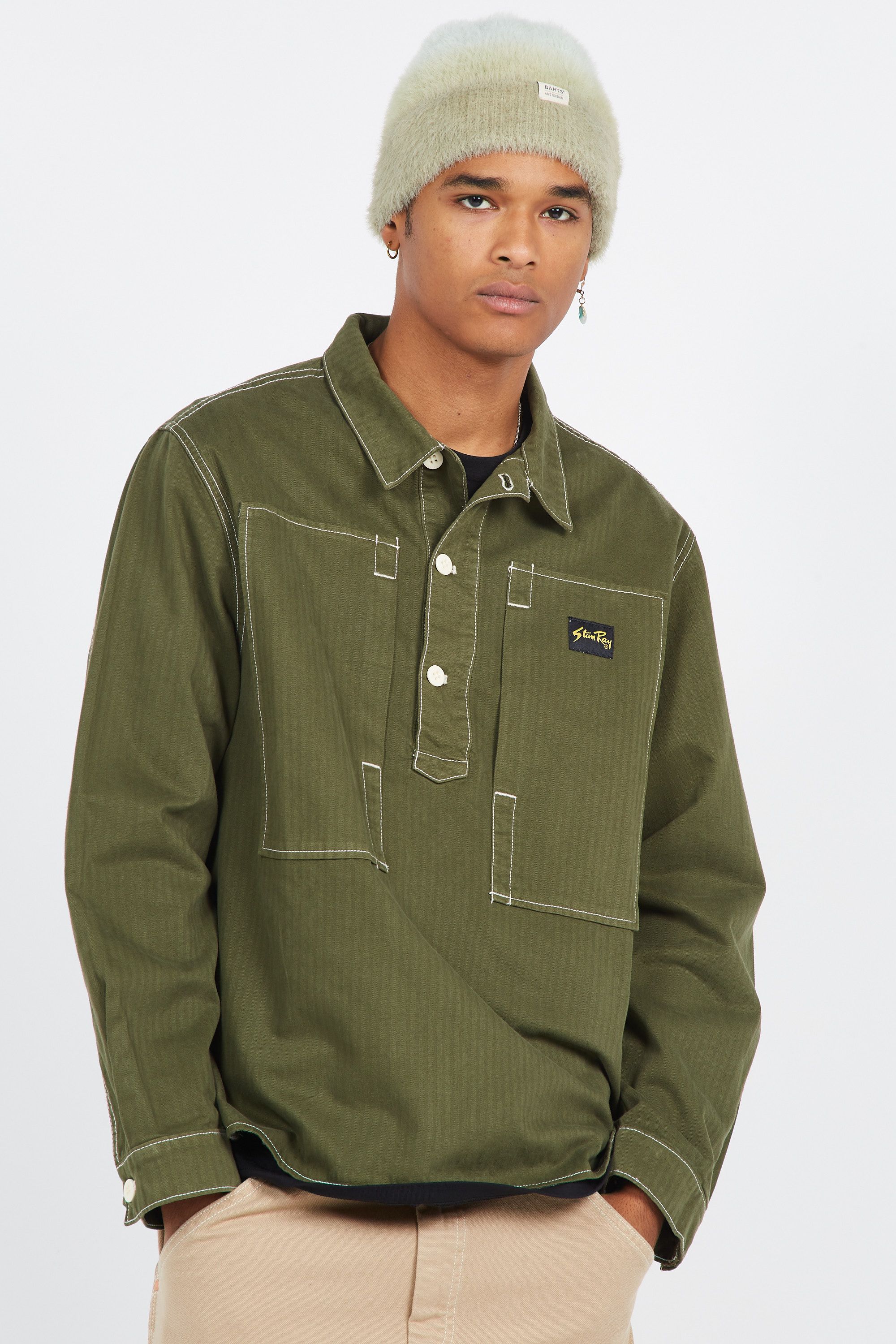 STAN RAY chemise CHEM AW2311313 PAINTERS  OLIVE Vert