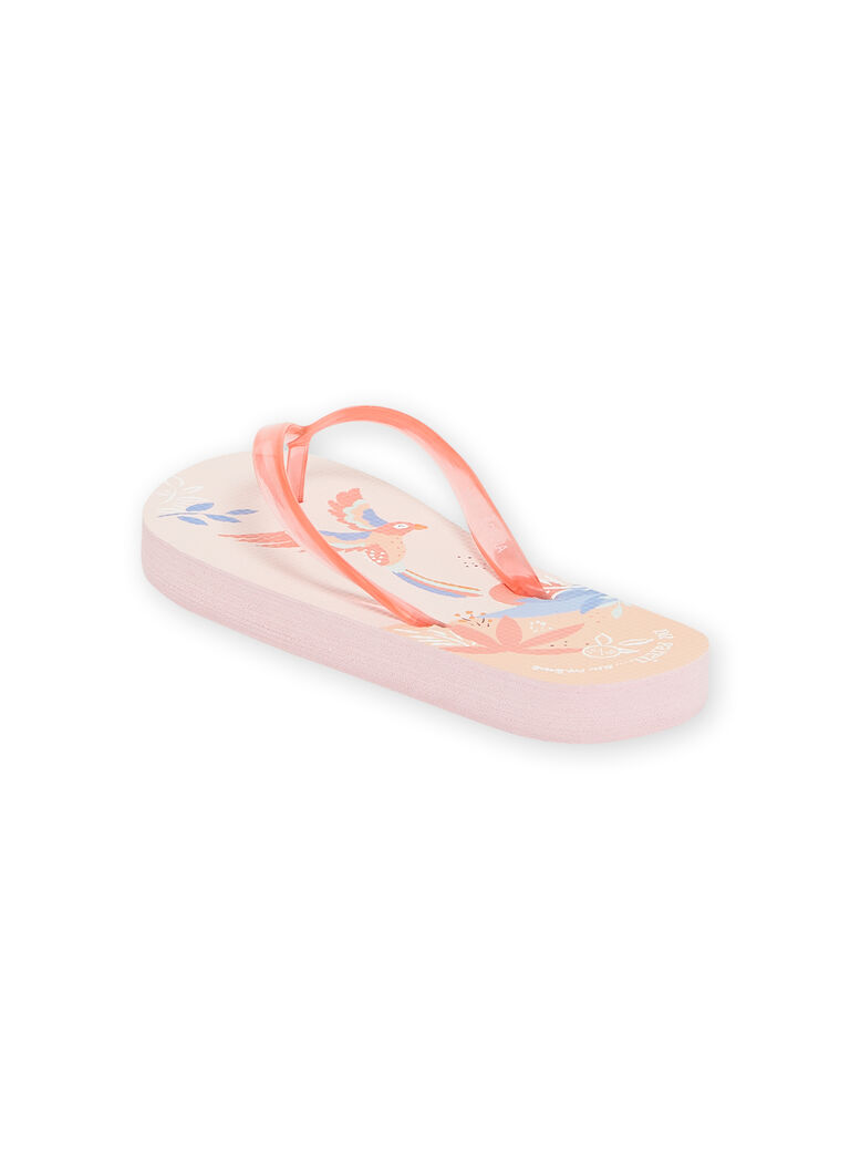 Tongs de plage corail à motifs fille