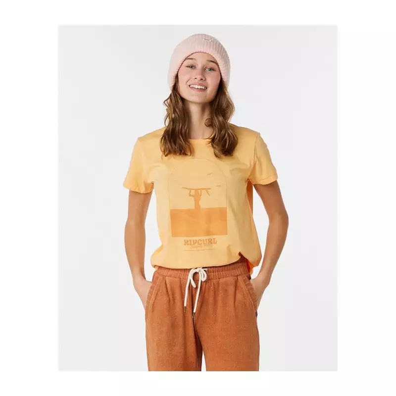 Teeshirt femme RIPCURL Re-Entry Crew Neck Tee Pastel Orange
