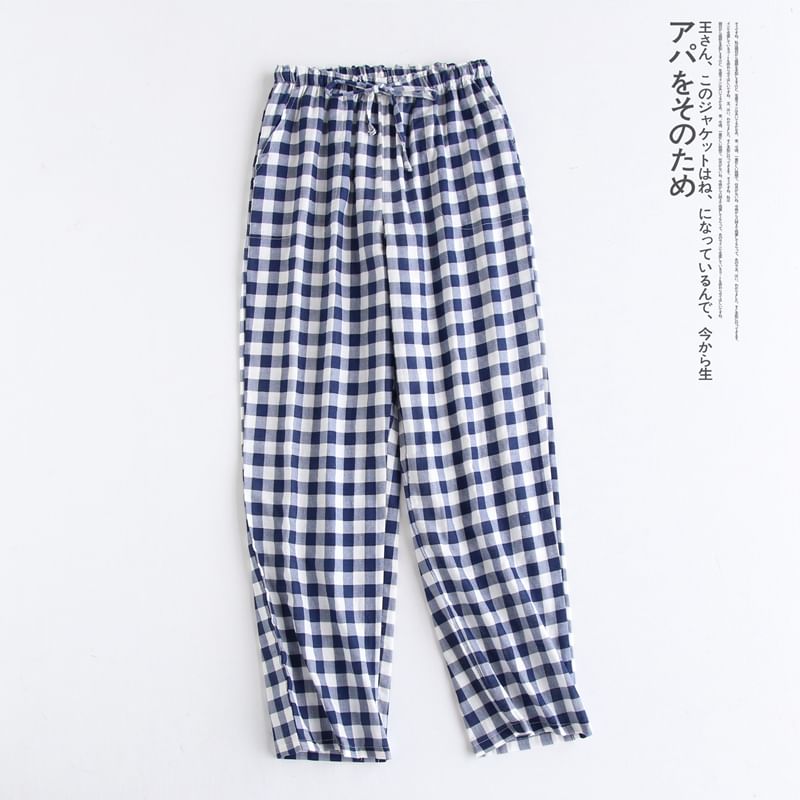 MelMount - Bijpassende geruite pyjamabroek voor koppels (verschillende ontwerpen)