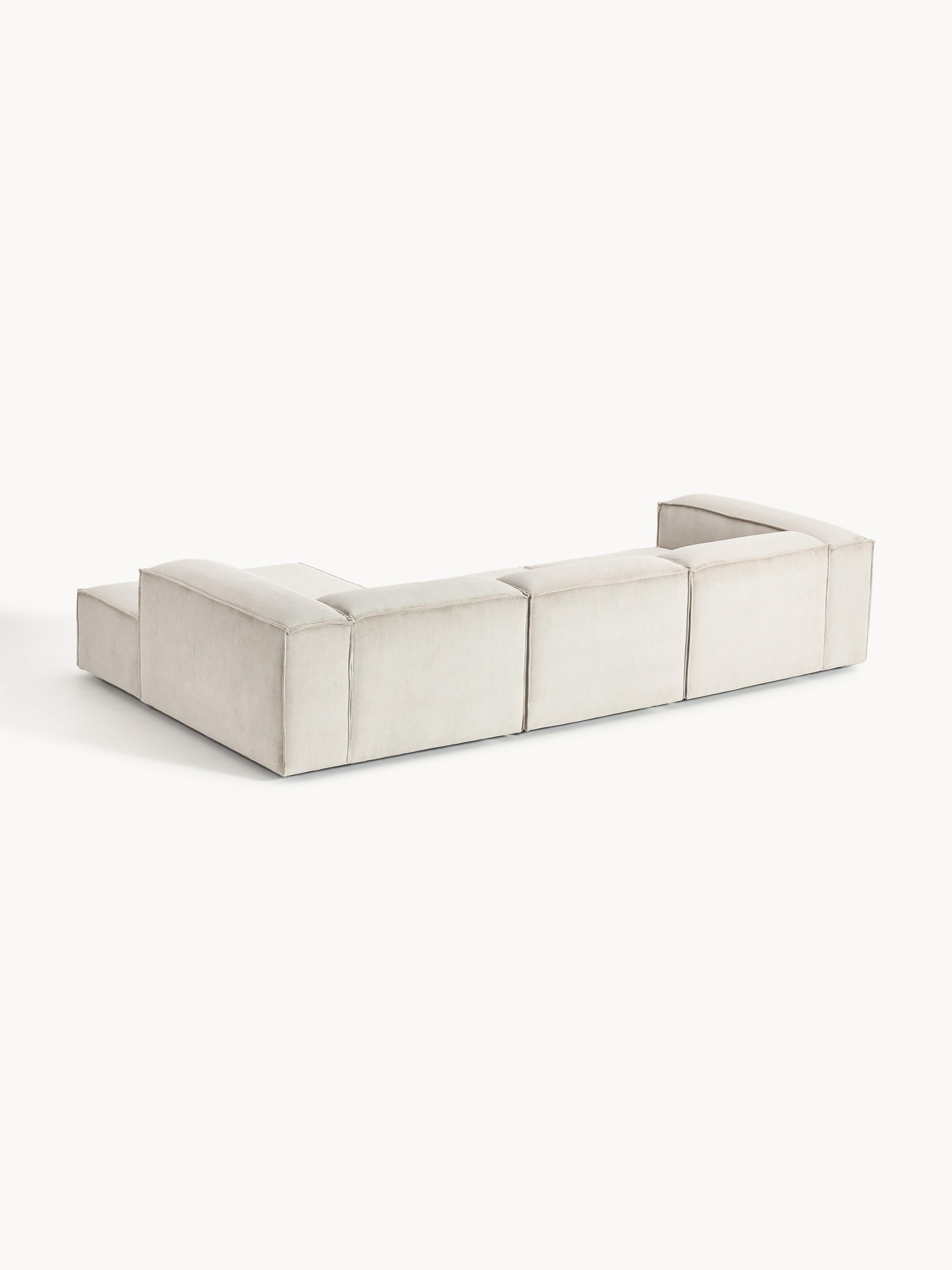 Modulaire ribfluwelen hoekbank Lennon (4-zits)