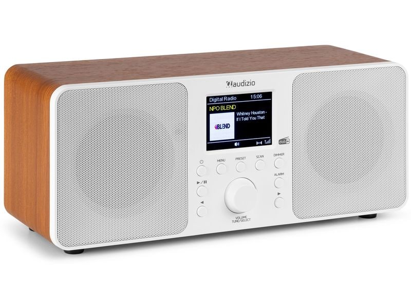 Audizio DAB  Radio Genua Weiss DAB  Radio mit Stereo Lautsprecher und Bluetooth
