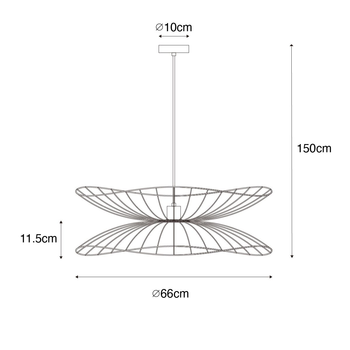 Smart hanglamp donkerbrons met dubbele kap incl. Wifi G95 - Pua