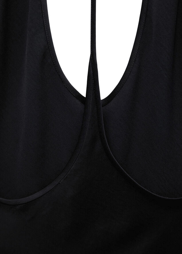 MANGO Open back low-cut dress Black