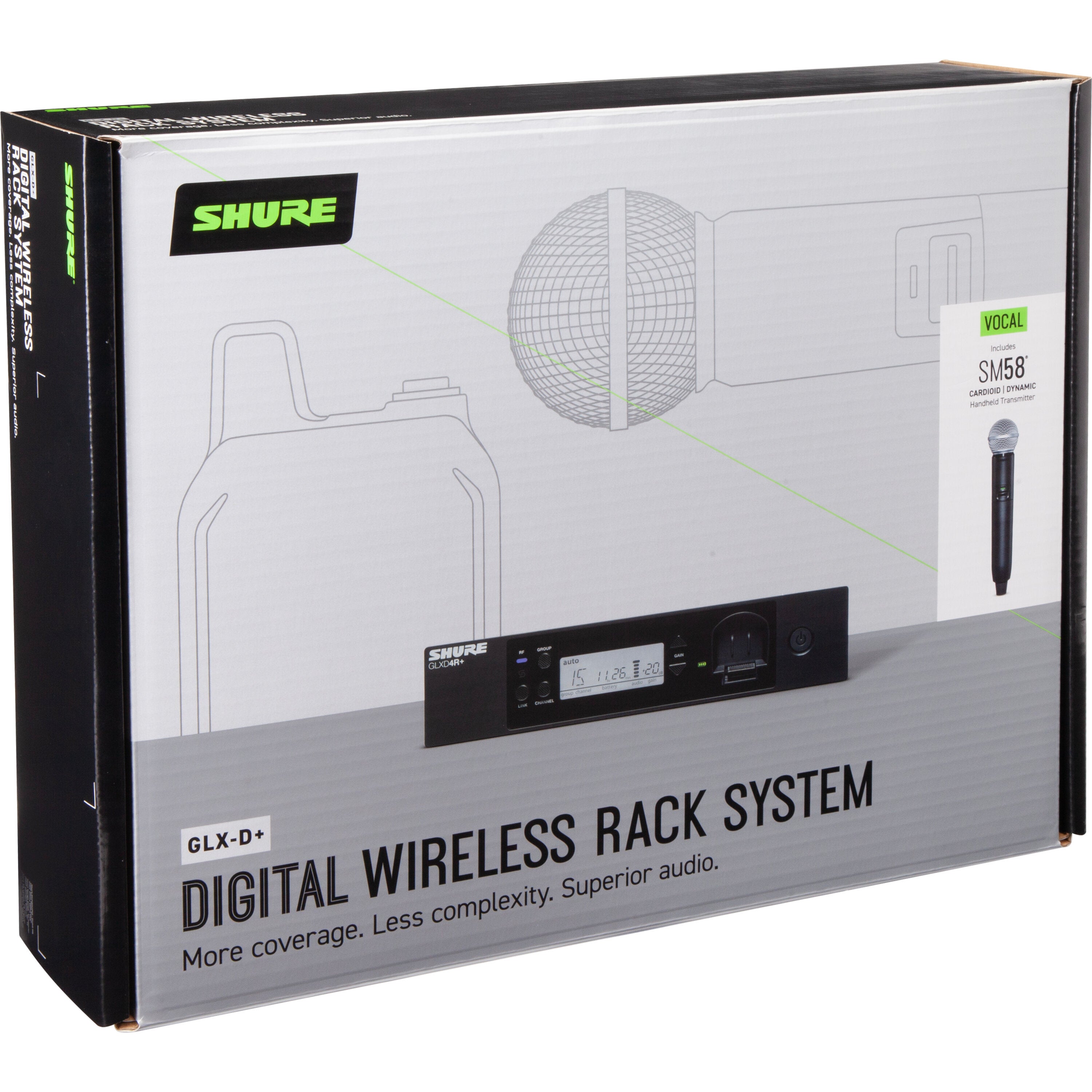 Shure GLXD24R+/SM58 draadloze handheldmicrofoon