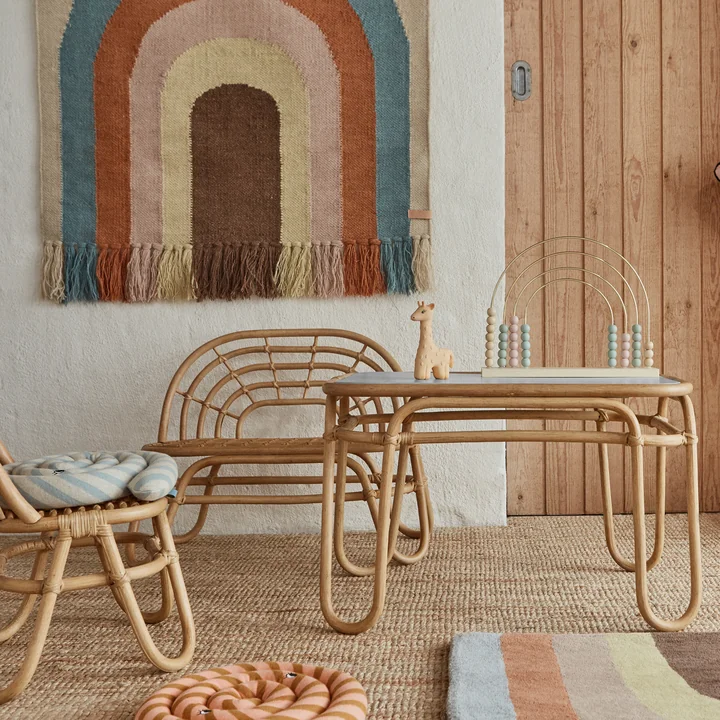 OYOY - Rainbow Kinderbank, Rattan