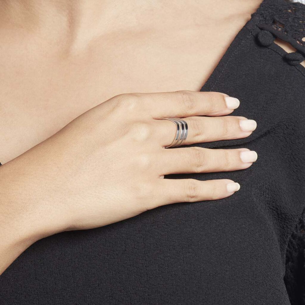 Bague Ajustable Abid Acier Blanc