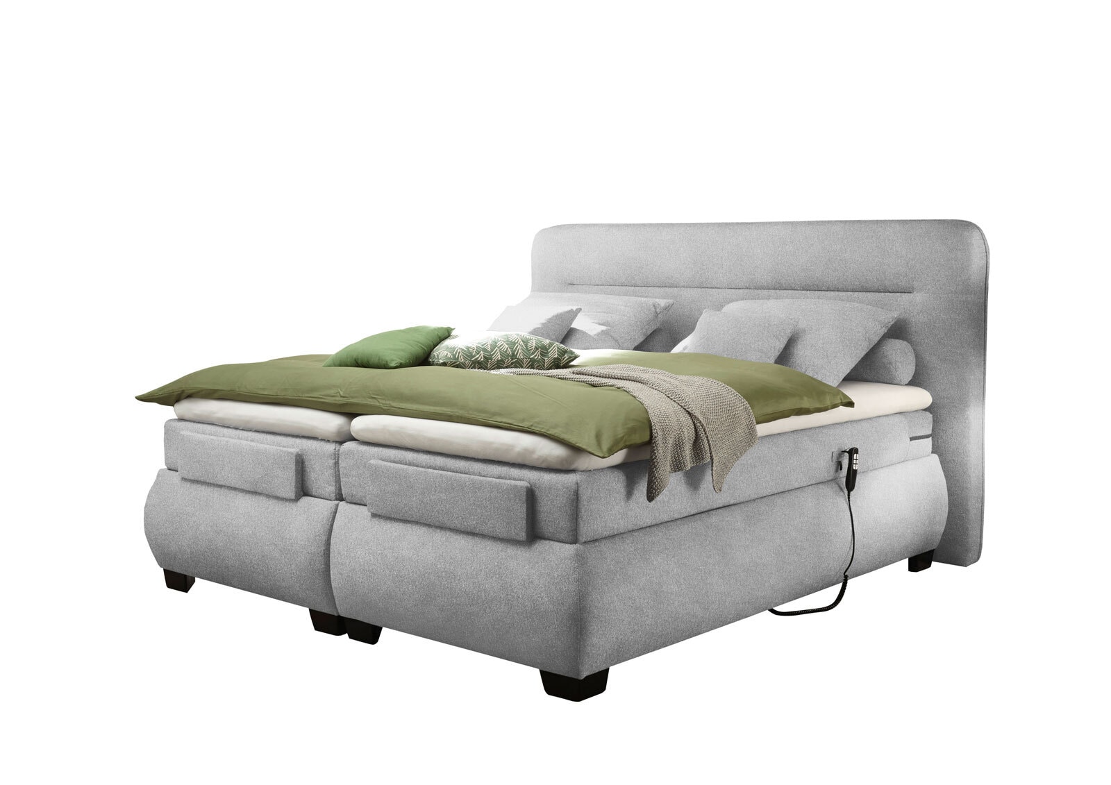 Boxspringbett Evolution, 180 x 200 cm, Hellgrau