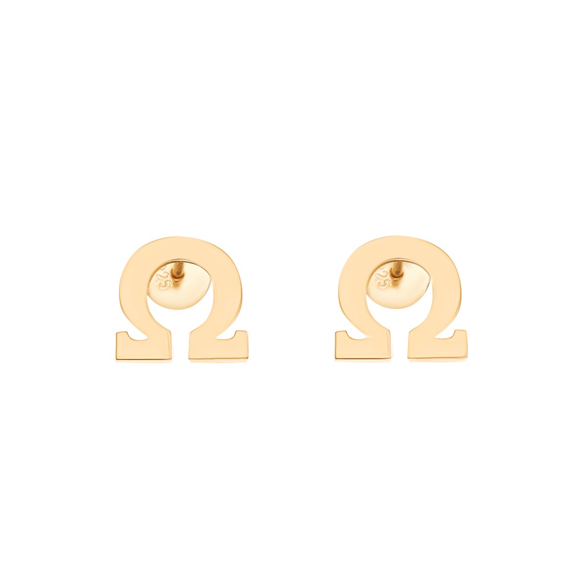 Boucles D'oreilles En Argent Doré Omega