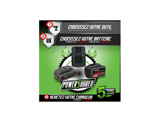 CONSTRUCTOR - Tondeuse sans fil Tondeuse à gazon 40v (2x20v) 34 cm - sans batterie - - pslm...