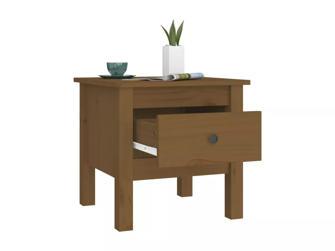 Table d'appoint Marron miel 40x40x39 cm Bois massif de pin