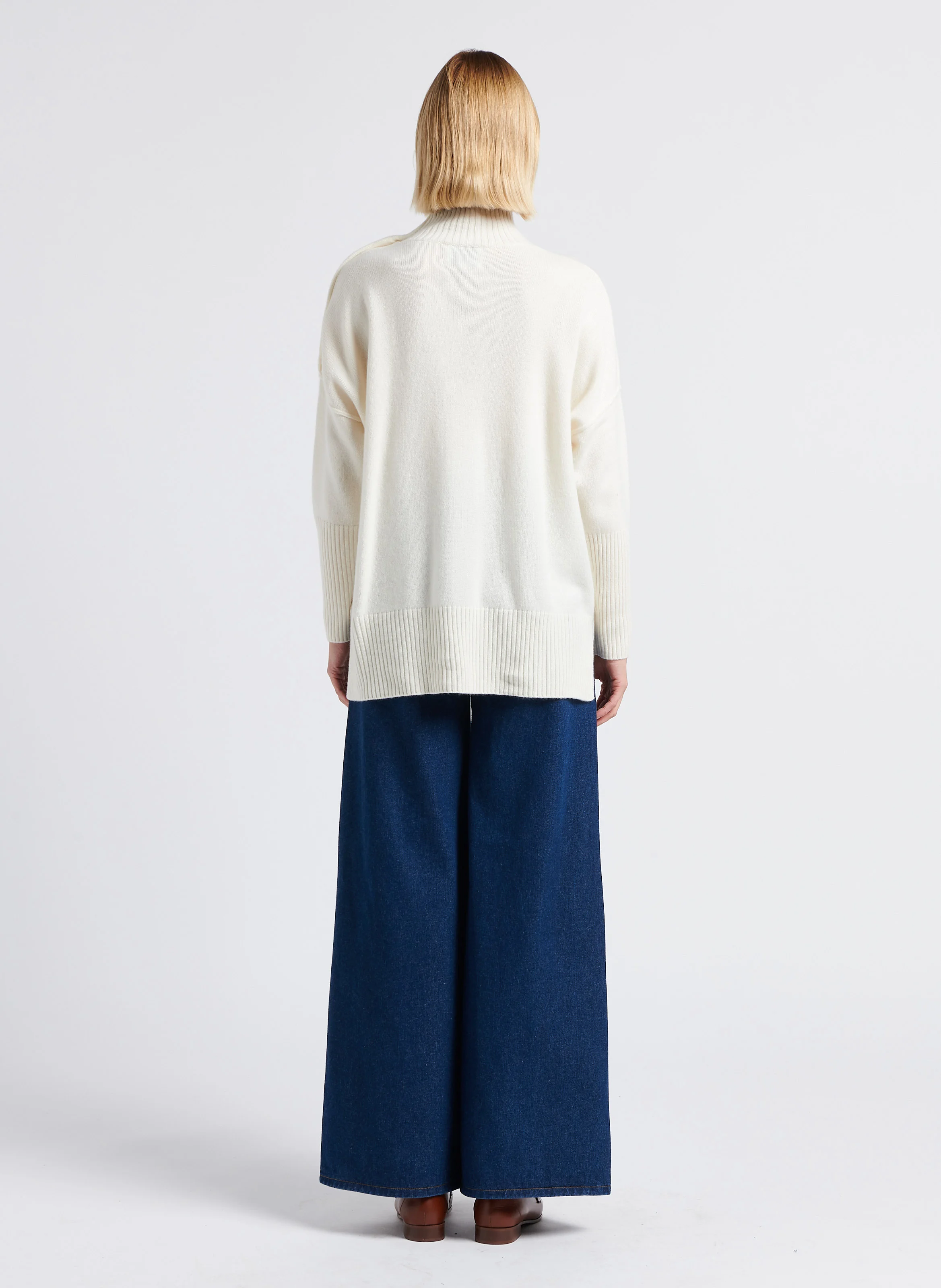 PINKO - Pull à col montant en cachemire | Blanc