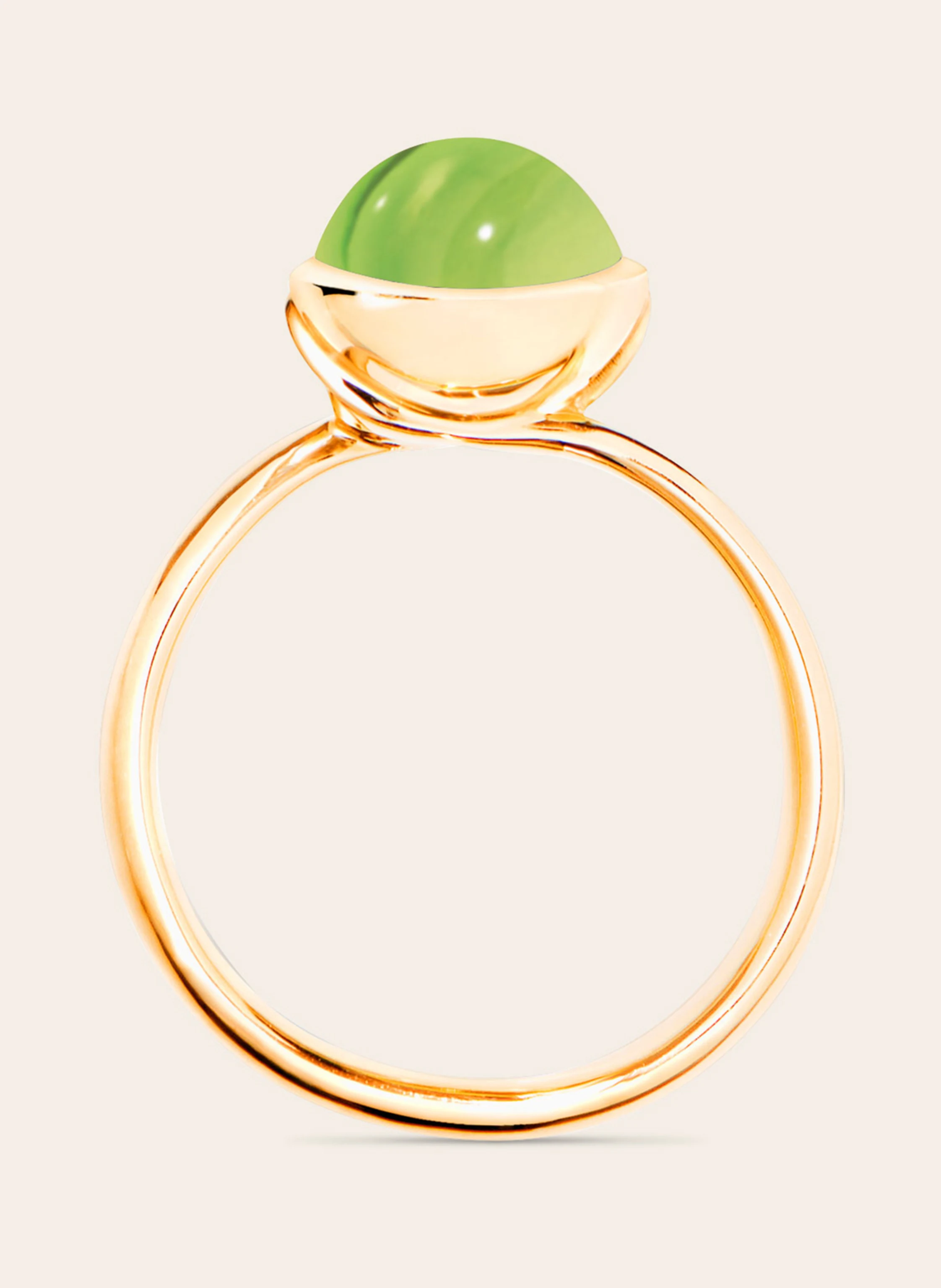 TAMARA COMOLLI Ring RING BOUTON SMALL PERIDOT aus 18K Gelbgold mit Peridot