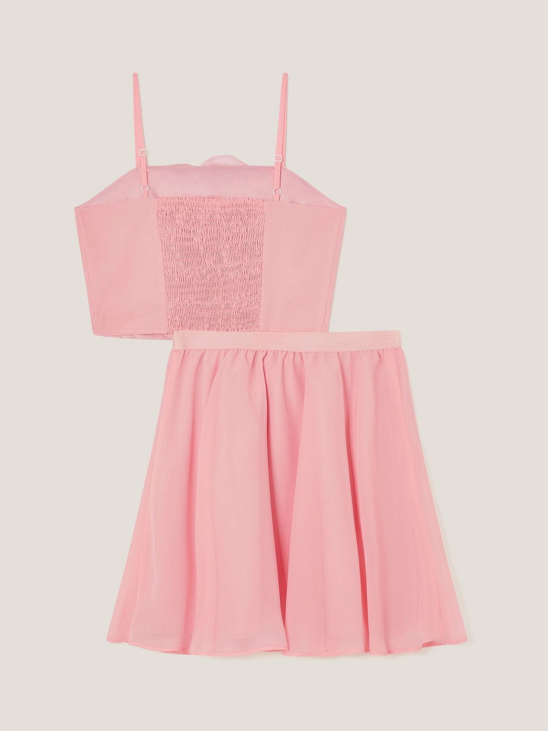 Monsoon - Set van cropped top en rok met 3D bloemen