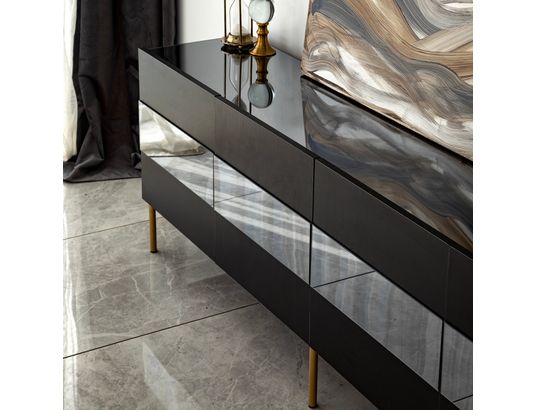 CONCEPT1 - Meuble TV Leon or fume 180 x 35 x h59 cm