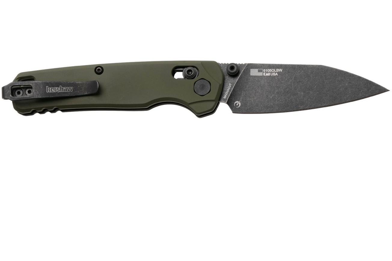 Kershaw Bel Air 6105OLBW, Blackwashed CPM MagnaCut, OD Green Aluminum zakmes
