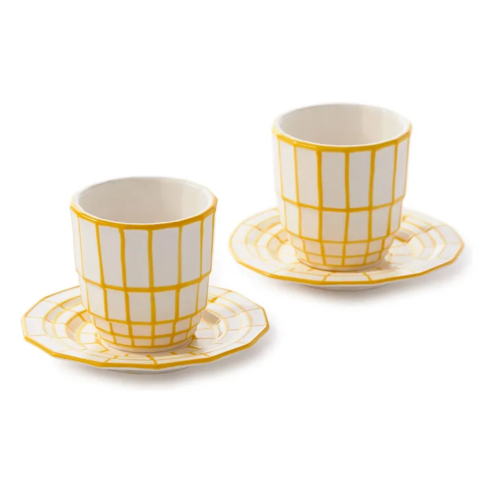 Pols Potten Tasses à espresso Digi - Set de 4 | Jaune