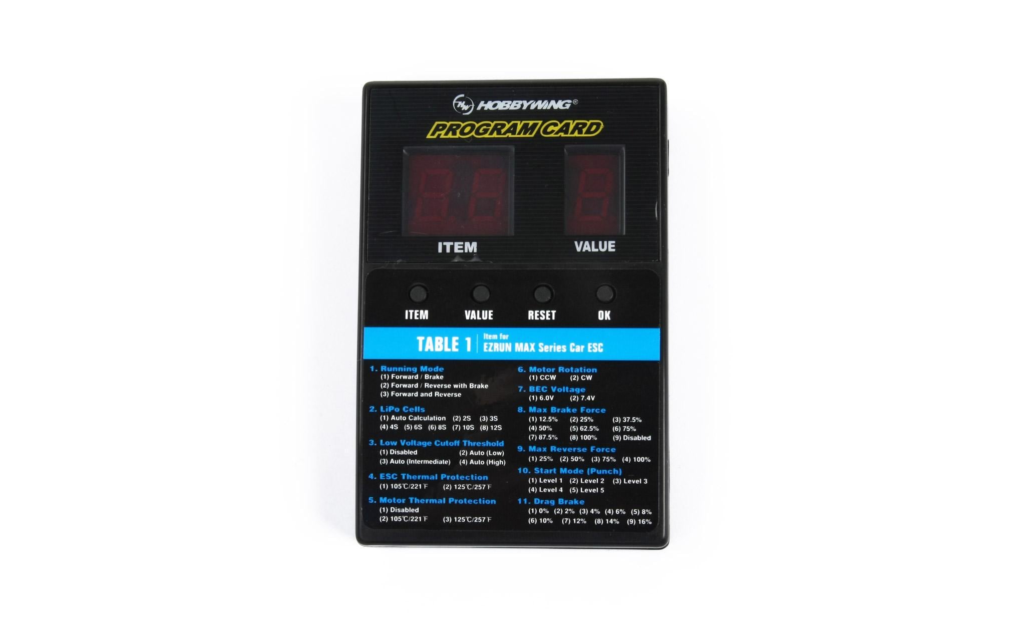 Programmierkarte LEDLED Programbox für Hobbywing ESC