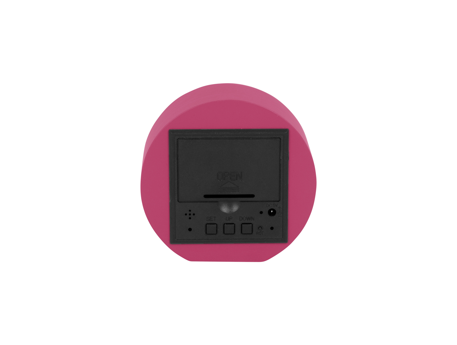 Alarm clock Spry round LED bright pink