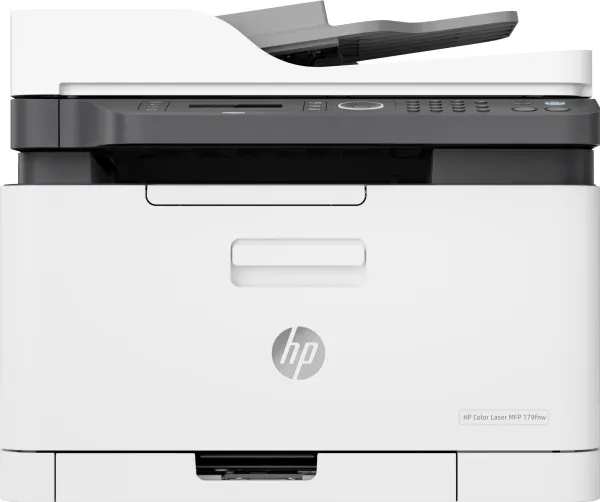HP Color Laser MFP 179fnw - Multifunktionsprinter - farve - laser - A4 (210 x 297 mm) (original) - A4/Letter (medie) - op til 14 spm (kopiering) - op til 18 spm (udskriver) - 150 ark - 33.6 Kbps - USB 2.0, LAN, Wi-Fi(n)