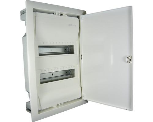 Hager VU24NC inbouwverdeeldoos, 2-rijig, B 348 x H 505 x D 98 mm, grijs