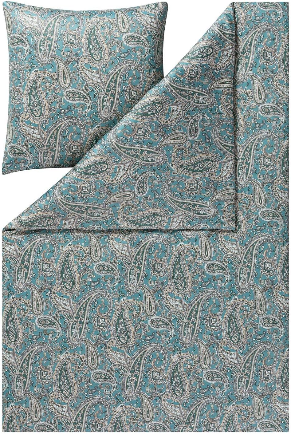 ESTELLA Mako Interlock Jersey Bettwäsche Hannah Salbei 1 Bettbezug 155 x 220 cm + 1 Kissenbezug 80 x 80 cm