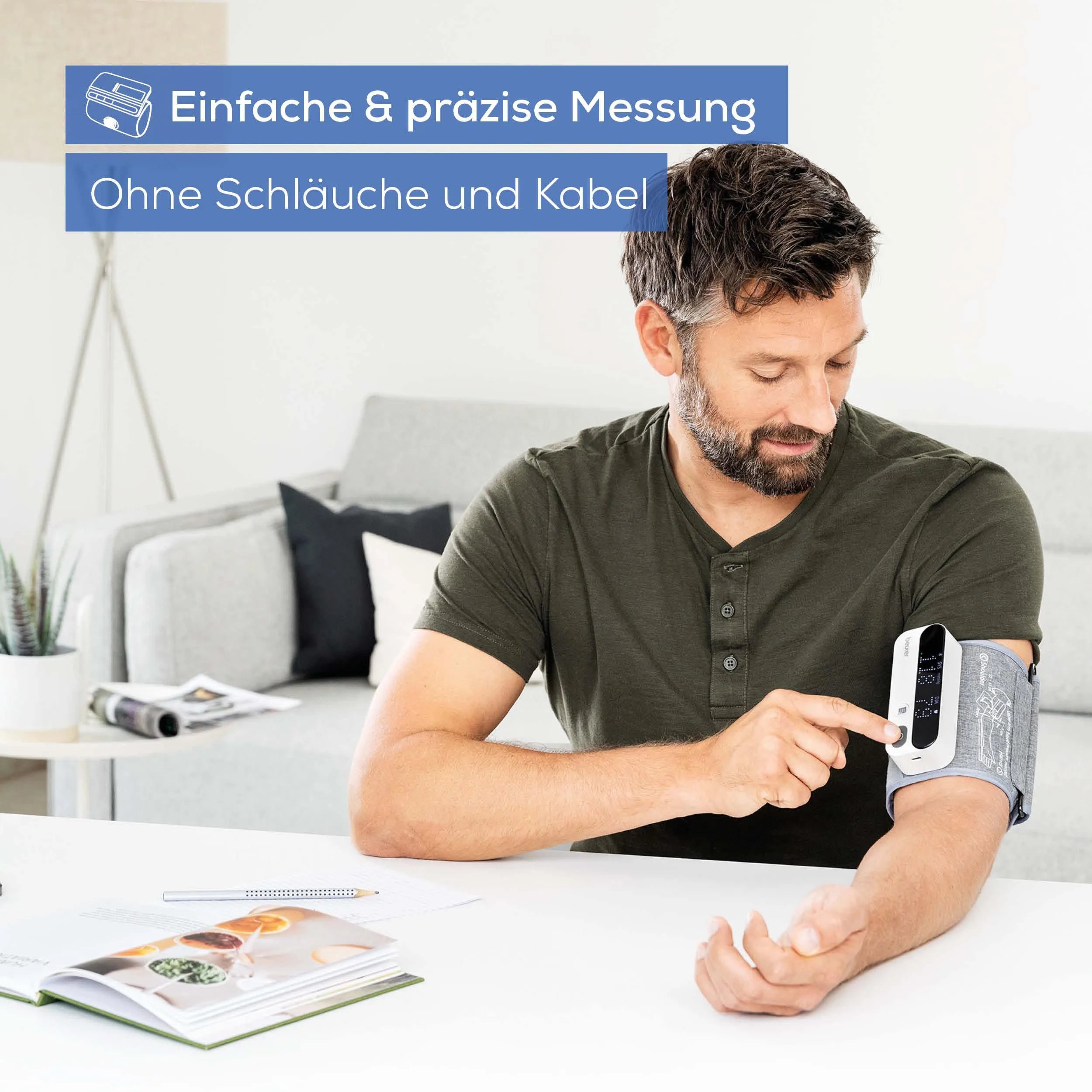 BM 59 Blutdruckmessgerät für den Oberarm mit App Anbindung   Arrhythmie Erkennung (10227) - Weiss
