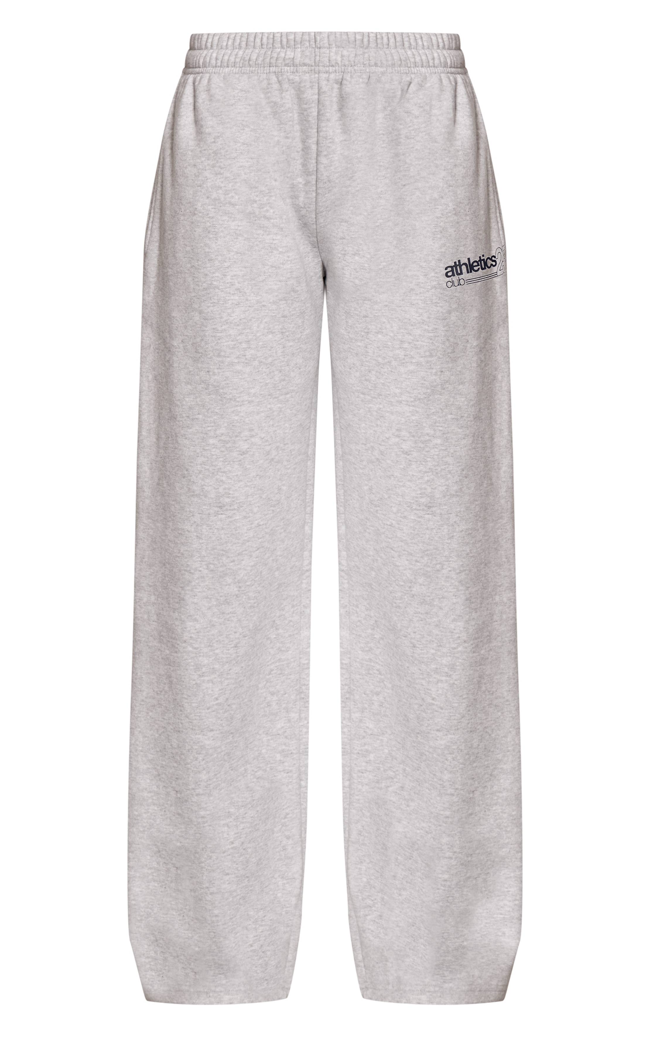 Gris Cendré Pantalon De Jogging Droit En Molleton De Coton Athletics 25