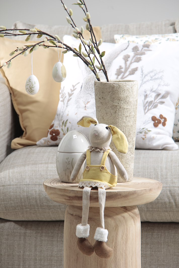 Laverna kanin Gul og beige H50 cm