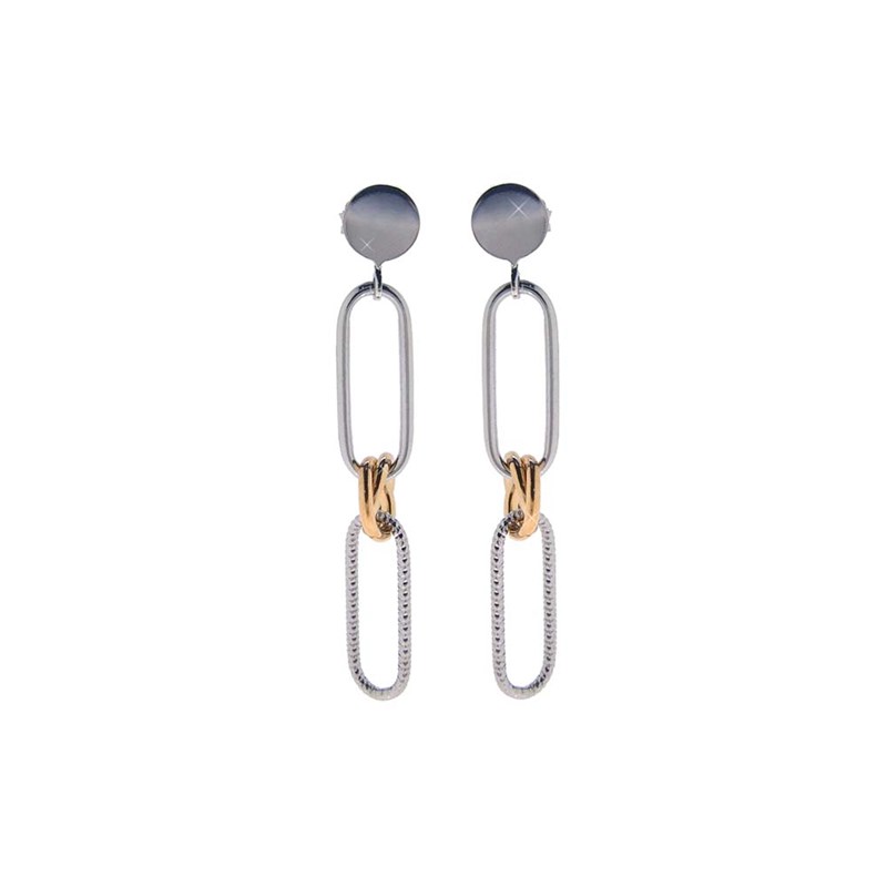 Boucles D'oreilles Longues Argent Rhodié Dorée Diamantée élégante