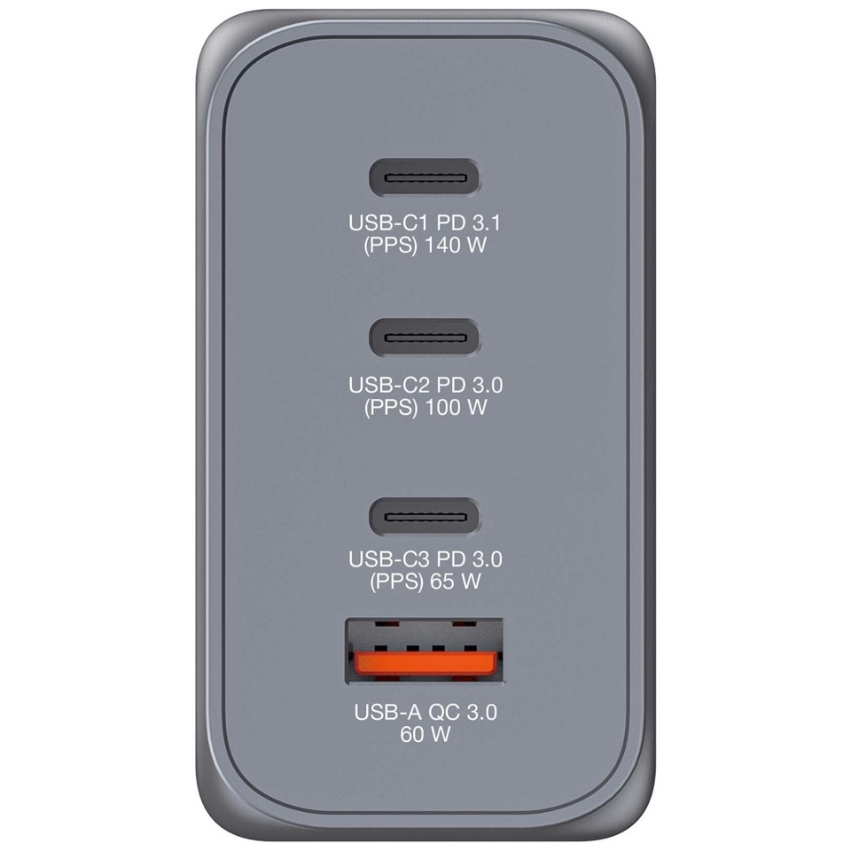 Verbatim - GNC-240 GaN Oplader 4 Port 240W USB-A/USB-C