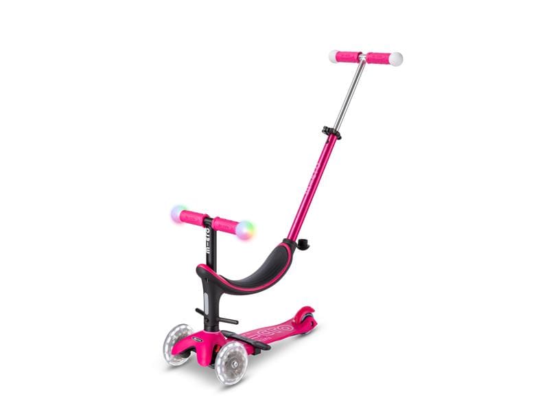 Micro Mobility Kickboard Mini2Grow Deluxe Magic LED, Pink All-in-one Scooter für die ersten Lebensjahre