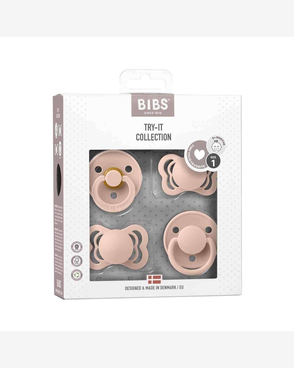 BIBS Try-it-Collection – Smokkepakke 4stk, Naturgummi | 0-6 mnd