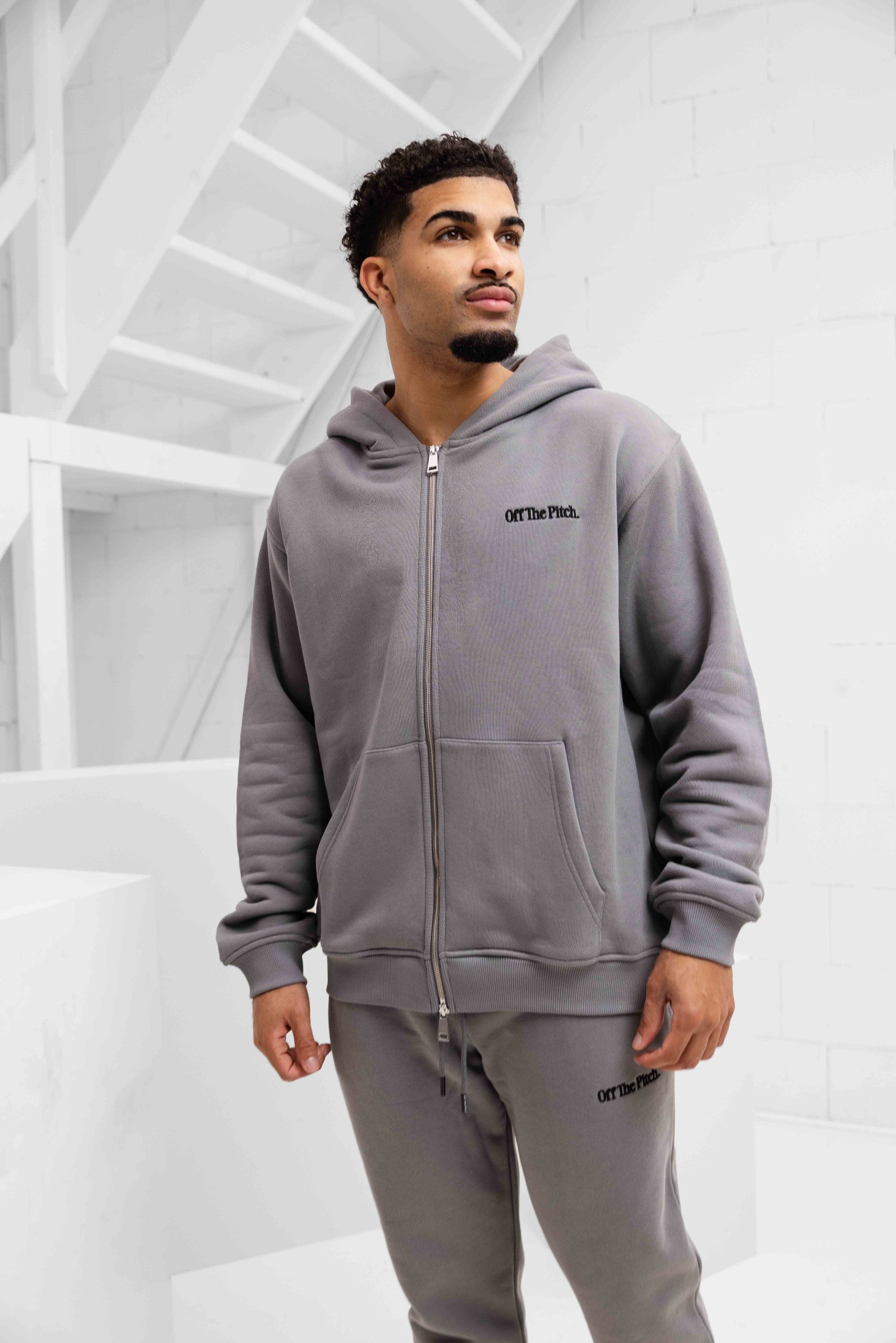 Off The Pitch Wardrobe Full Zip Trainingspak Heren Grijs