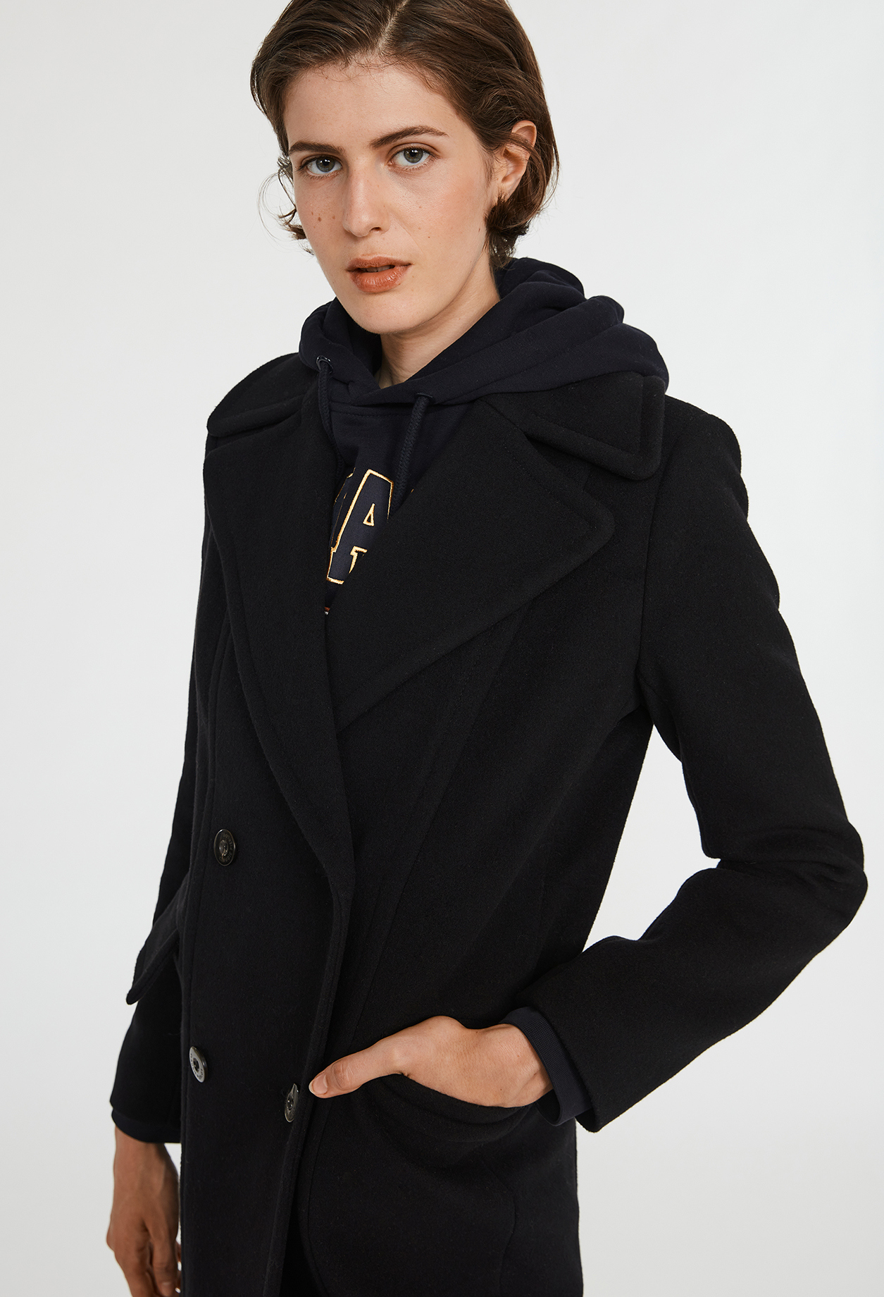 Manteau long croise