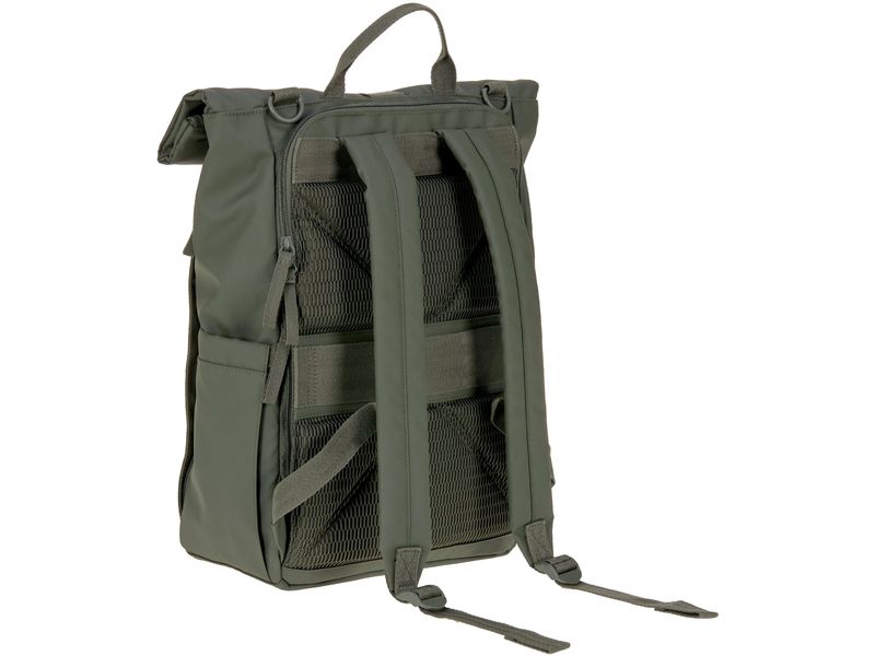 Lässig Wickelrucksack Rolltop Up Olive Veganer Backpack mit viel Platz